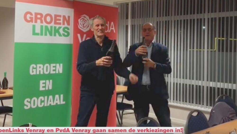 Video screenshot ""We openen de champagne!""