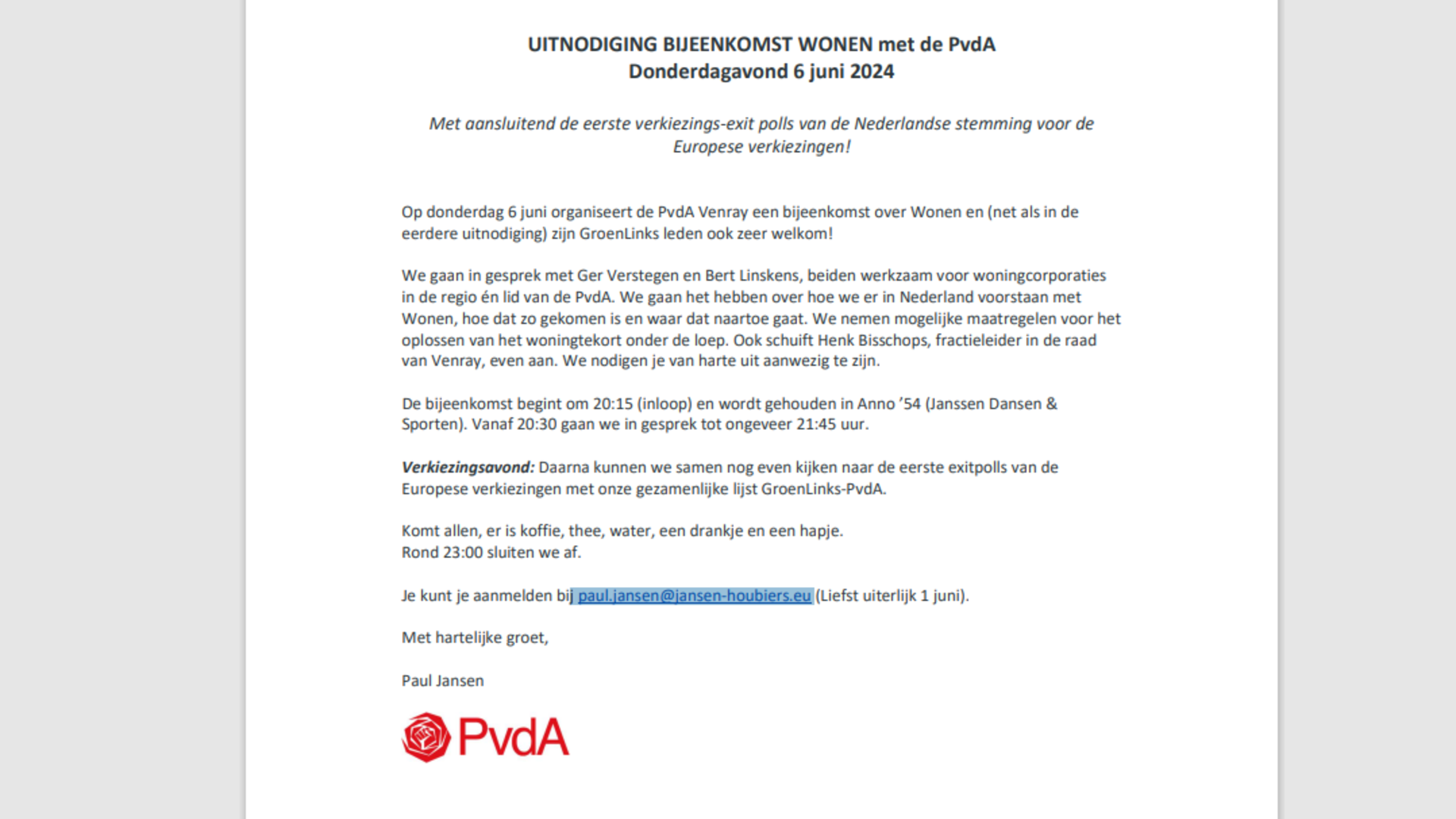 Thema-avond 6 juni
