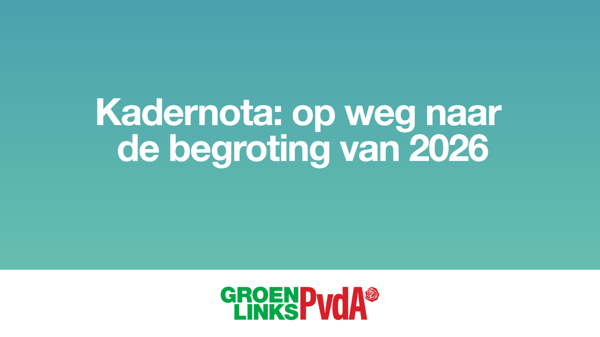 Tekst op blauwe achtergond: 'Kadernota: op weg naar de begroting van 2026'